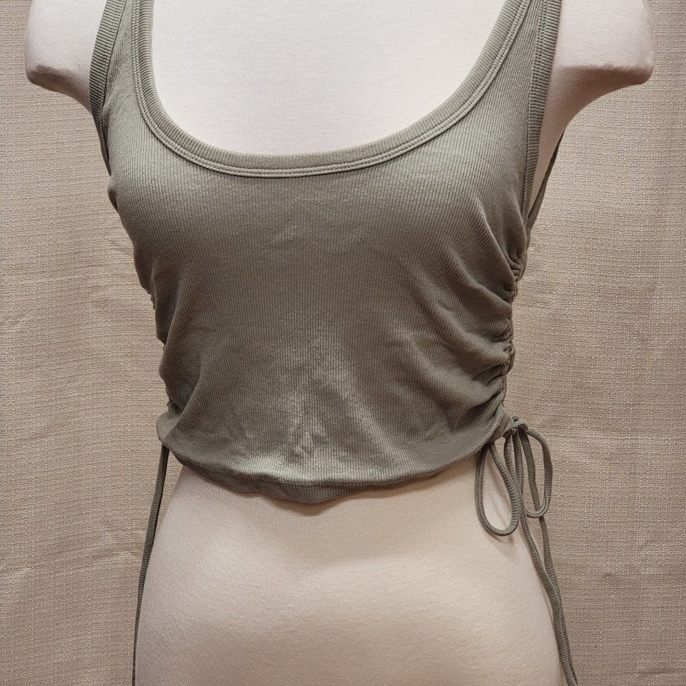 Faded Olive Green Rib Top